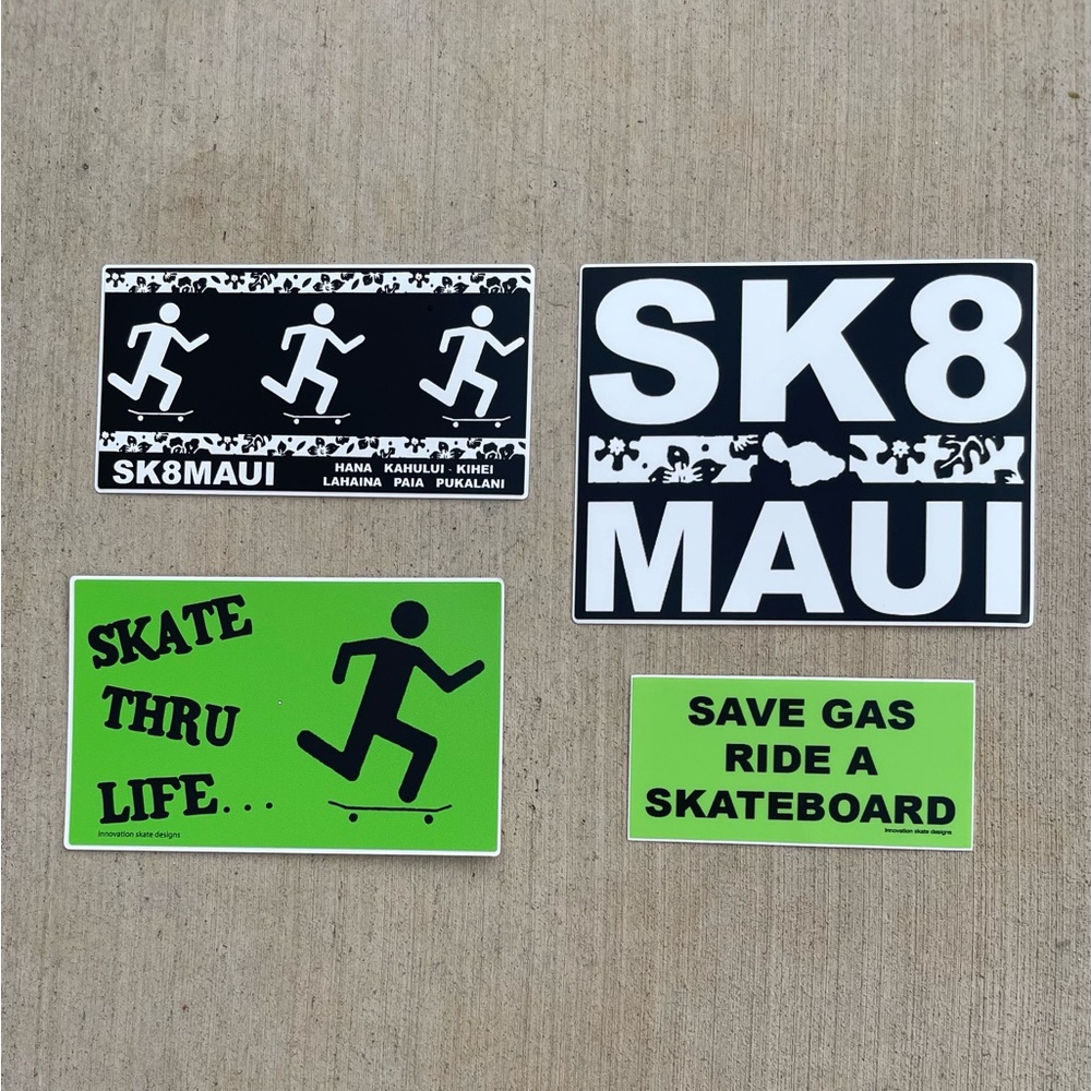 SK8 Maui Skateboard Stickers Set